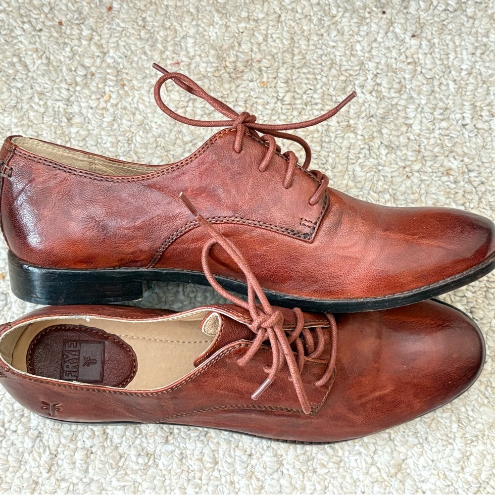 Frye Women's Brown Leather Anna Oxfords Size 11